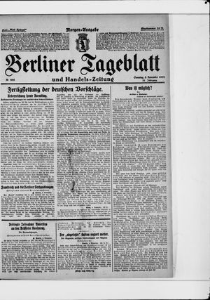 Berliner Tageblatt und Handels-Zeitung vom 05.11.1922