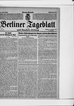 Berliner Tageblatt und Handels-Zeitung on Nov 12, 1922