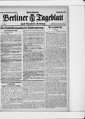 Berliner Tageblatt und Handels-Zeitung vom 14.11.1922