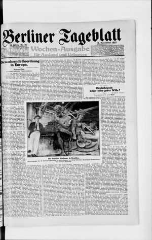 Berliner Tageblatt und Handels-Zeitung vom 15.11.1922