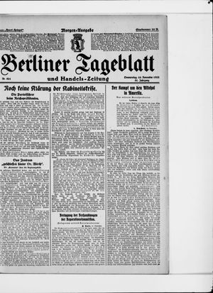 Berliner Tageblatt und Handels-Zeitung vom 16.11.1922