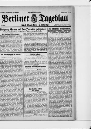 Berliner Tageblatt und Handels-Zeitung vom 18.11.1922