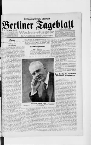 Berliner Tageblatt und Handels-Zeitung vom 22.11.1922