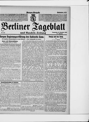 Berliner Tageblatt und Handels-Zeitung vom 23.11.1922