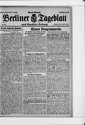 Berliner Tageblatt und Handels-Zeitung vom 24.11.1922