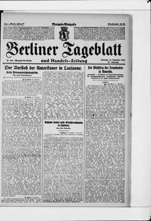 Berliner Tageblatt und Handels-Zeitung vom 28.11.1922
