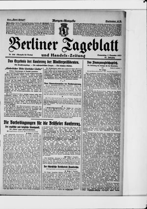 Berliner Tageblatt und Handels-Zeitung vom 07.12.1922
