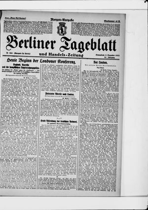 Berliner Tageblatt und Handels-Zeitung vom 09.12.1922