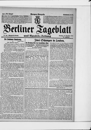 Berliner Tageblatt und Handels-Zeitung vom 10.12.1922