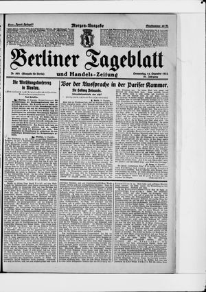 Berliner Tageblatt und Handels-Zeitung on Dec 14, 1922