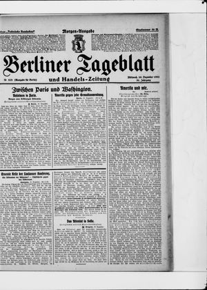 Berliner Tageblatt und Handels-Zeitung vom 20.12.1922