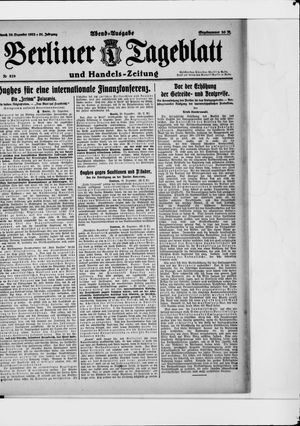 Berliner Tageblatt und Handels-Zeitung on Dec 20, 1922