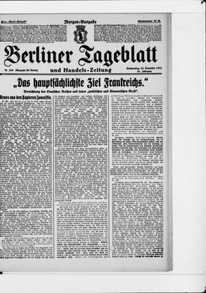 Berliner Tageblatt und Handels-Zeitung on Dec 28, 1922