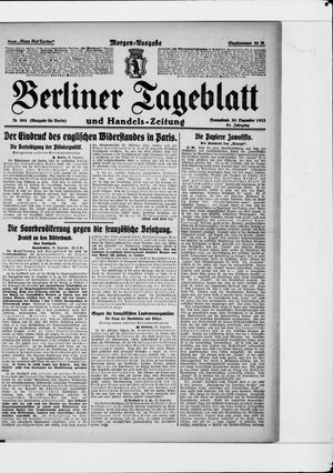Berliner Tageblatt und Handels-Zeitung vom 30.12.1922