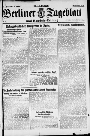 Berliner Tageblatt und Handels-Zeitung vom 03.01.1923