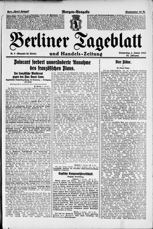 Berliner Tageblatt und Handels-Zeitung on Jan 4, 1923