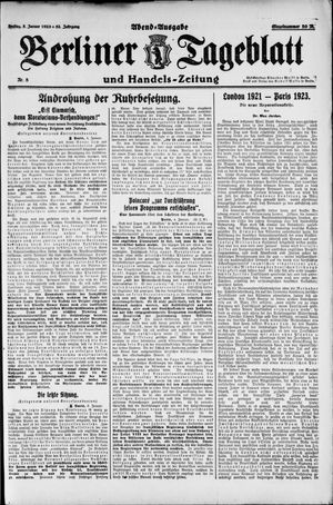 Berliner Tageblatt und Handels-Zeitung vom 05.01.1923