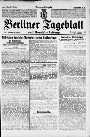 Berliner Tageblatt und Handels-Zeitung vom 06.01.1923