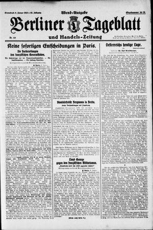 Berliner Tageblatt und Handels-Zeitung vom 06.01.1923