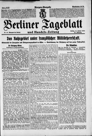 Berliner Tageblatt und Handels-Zeitung vom 12.01.1923