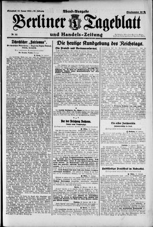 Berliner Tageblatt und Handels-Zeitung vom 13.01.1923