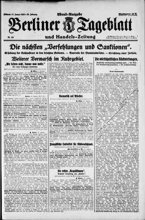 Berliner Tageblatt und Handels-Zeitung vom 17.01.1923