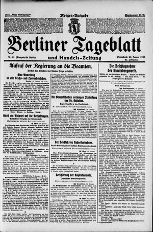 Berliner Tageblatt und Handels-Zeitung vom 20.01.1923