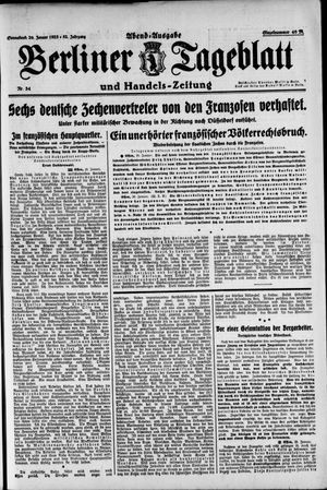 Berliner Tageblatt und Handels-Zeitung vom 20.01.1923