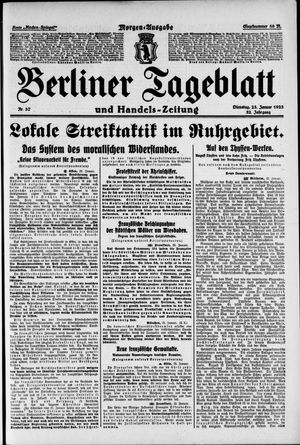 Berliner Tageblatt und Handels-Zeitung vom 23.01.1923