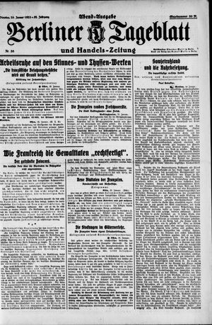 Berliner Tageblatt und Handels-Zeitung vom 23.01.1923