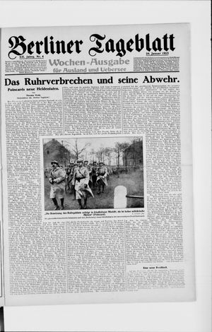 Berliner Tageblatt und Handels-Zeitung on Jan 24, 1923