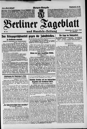 Berliner Tageblatt und Handels-Zeitung on Jan 25, 1923