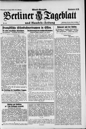 Berliner Tageblatt und Handels-Zeitung vom 25.01.1923