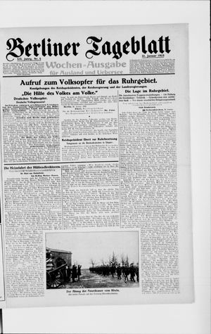 Berliner Tageblatt und Handels-Zeitung on Jan 31, 1923