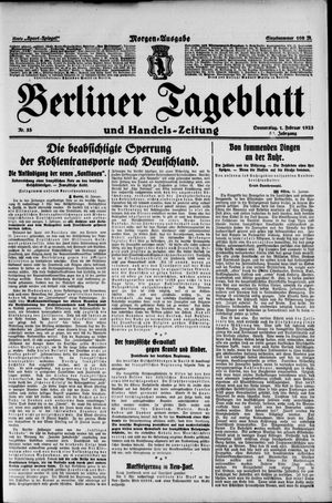 Berliner Tageblatt und Handels-Zeitung vom 01.02.1923