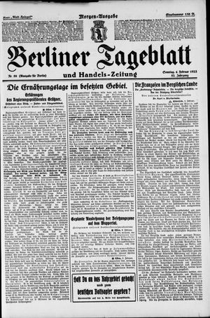 Berliner Tageblatt und Handels-Zeitung vom 04.02.1923