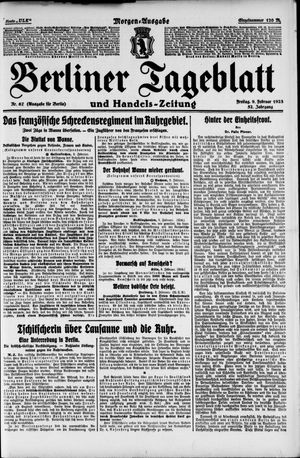 Berliner Tageblatt und Handels-Zeitung on Feb 9, 1923