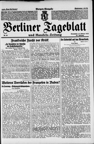 Berliner Tageblatt und Handels-Zeitung vom 10.02.1923