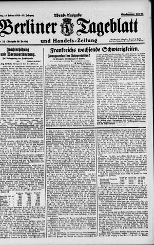 Berliner Tageblatt und Handels-Zeitung on Feb 15, 1923