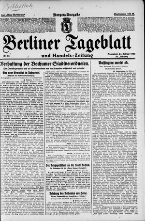 Berliner Tageblatt und Handels-Zeitung vom 24.02.1923