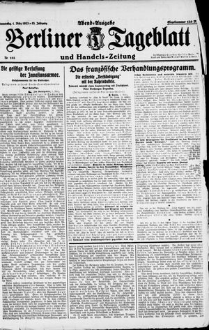 Berliner Tageblatt und Handels-Zeitung vom 01.03.1923