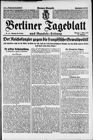 Berliner Tageblatt und Handels-Zeitung vom 07.03.1923