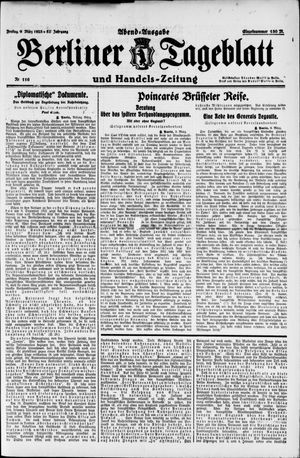 Berliner Tageblatt und Handels-Zeitung vom 09.03.1923