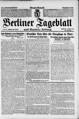 Berliner Tageblatt und Handels-Zeitung vom 14.03.1923