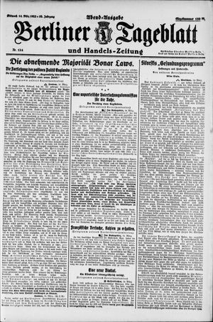 Berliner Tageblatt und Handels-Zeitung vom 14.03.1923
