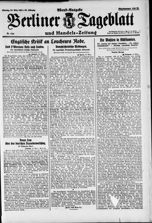 Berliner Tageblatt und Handels-Zeitung vom 20.03.1923
