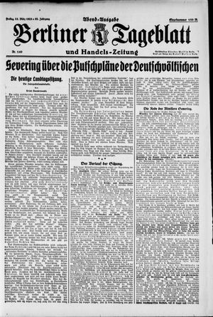 Berliner Tageblatt und Handels-Zeitung vom 23.03.1923