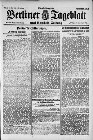 Berliner Tageblatt und Handels-Zeitung on Mar 28, 1923