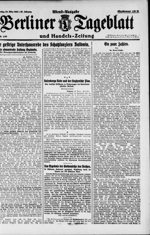 Berliner Tageblatt und Handels-Zeitung vom 29.03.1923