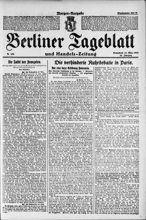 Berliner Tageblatt und Handels-Zeitung vom 31.03.1923